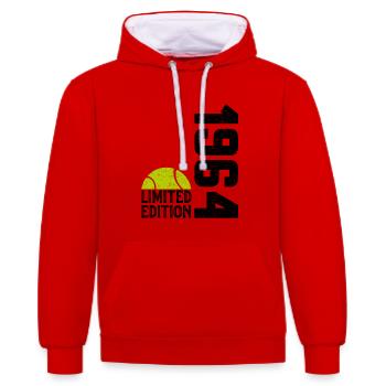 60th Anniversary 1964 Limited Edition Tennis - Contrast hoodie - red/white - Front - Liana (172cm) & Jaron (178cm)