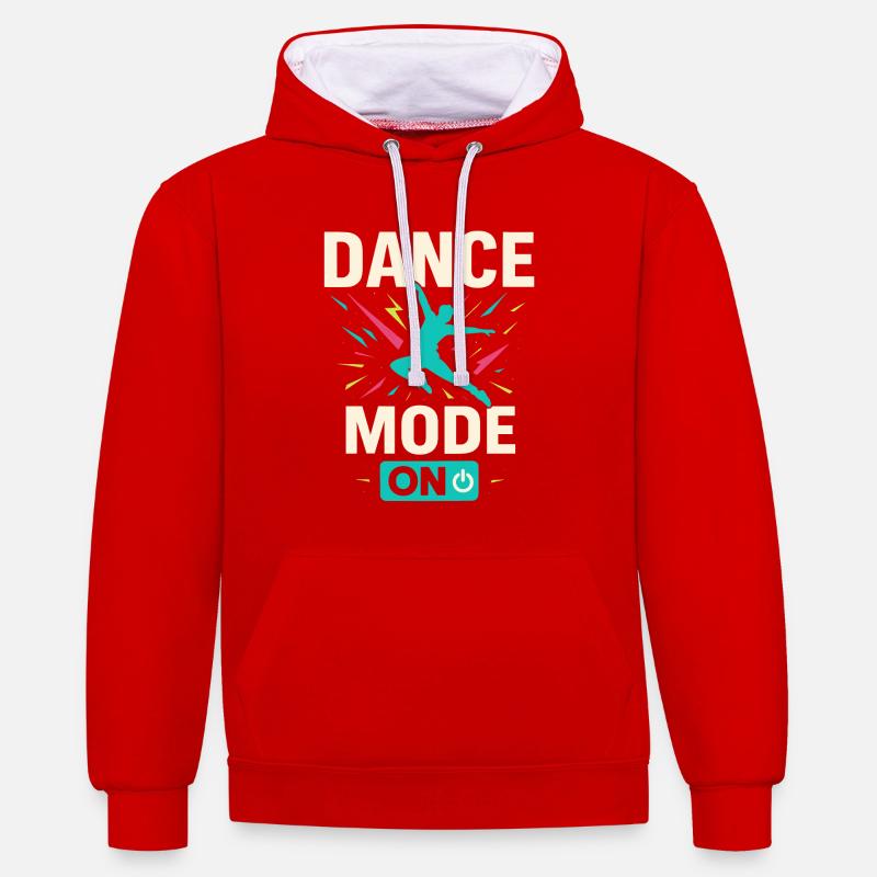 Dance mode on, tanzmodus aktiv - Sweat à capuche contrasté - rouge/blanc