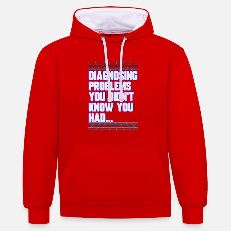 Nurse Practitioner Diagnosing Problems Nursing - Kontrast-Hoodie - Rot/Weiß