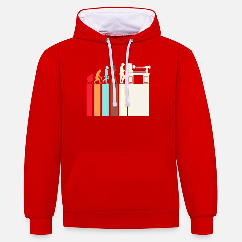 Locksmith Mechanic CNC Mechanical Engineering - Contrast hoodie - red/white