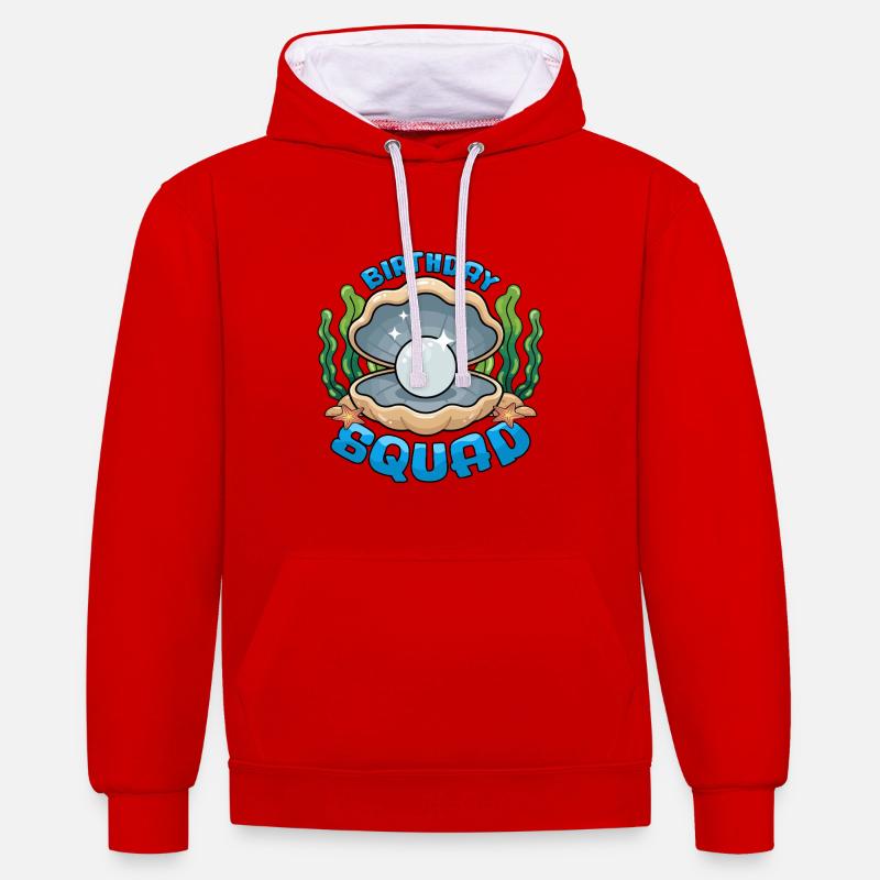 Birthday Squad Beach Summer Cruise Shell - Kontrast-Hoodie - Rot/Weiß
