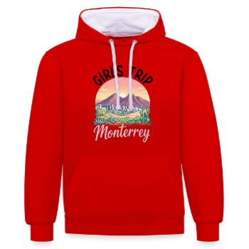Voyage filles à Monterrey - Sweat à capuche contrasté - rouge/blanc - Devant - Liana (172cm) & Jaron (178cm)