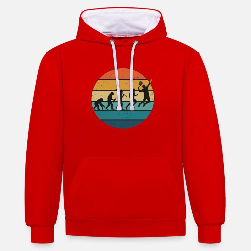 Padel Evolution Tennis Schläger - Kontrast-Hoodie - Rot/Weiß