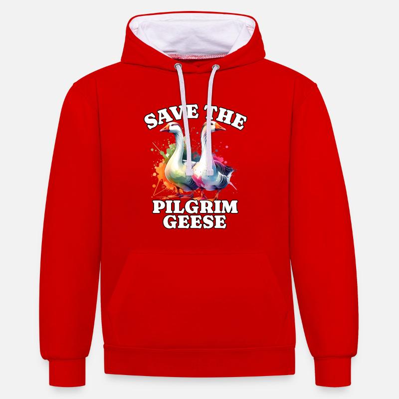 Pilgrim Gans Save Pilgrim Goose - Contrast hoodie - red/white