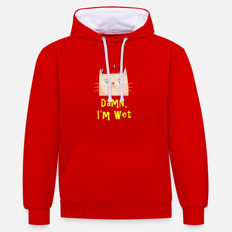 Sexe - Sweat à capuche contrasté - rouge/blanc