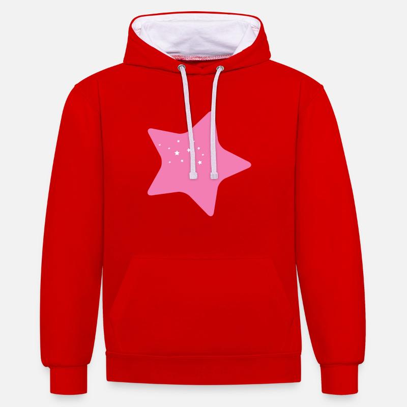 Pinker Stern - Sweat à capuche contrasté - rouge/blanc