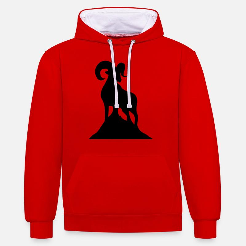 Widder 01 - Sweat à capuche contrasté - rouge/blanc