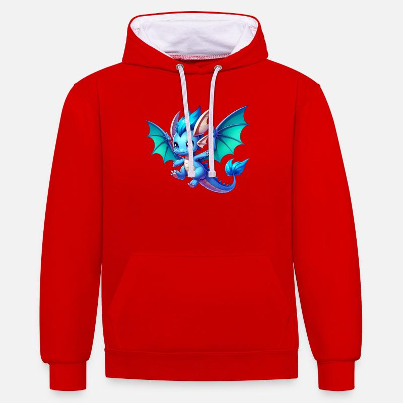 Dragon - Sweat à capuche contrasté - rouge/blanc