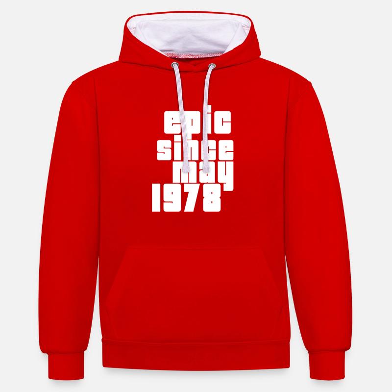 epic since may 1978 - Sweat à capuche contrasté - rouge/blanc