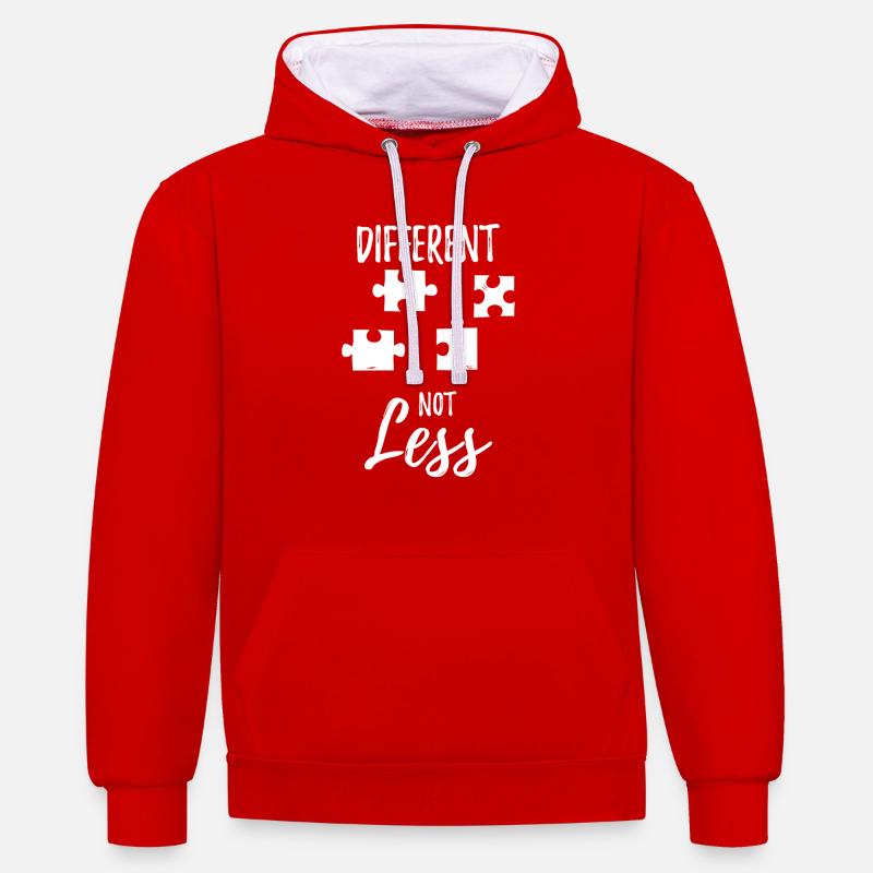 Puzzle - Puzzles - Différents - Pas moins - Sweat à capuche contrasté - rouge/blanc