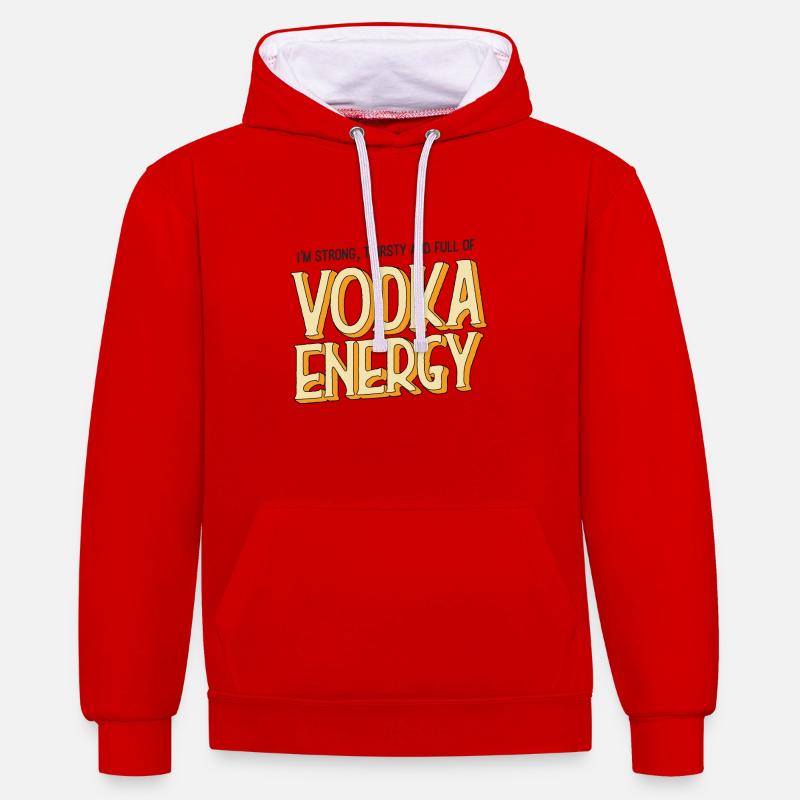 Alcool de soleil d'été - Sweat à capuche contrasté - rouge/blanc