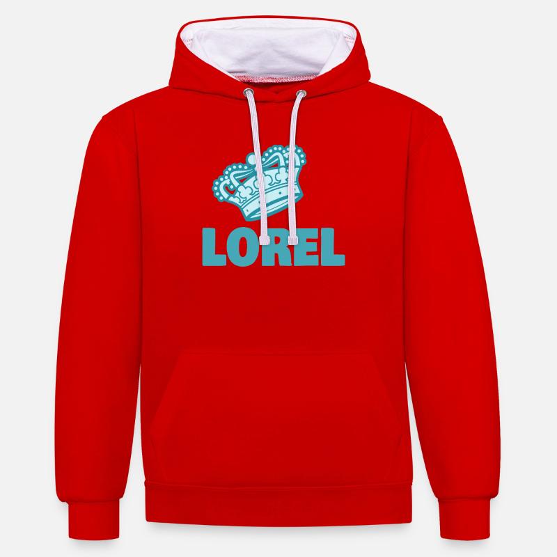 Lorel - Sweat à capuche contrasté - rouge/blanc