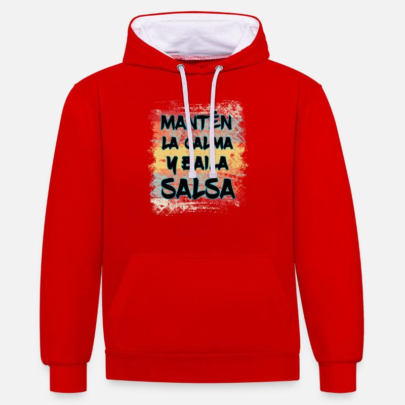Dance Salsa - Salsa Tanz Geschenk - Kontrast-Hoodie - Rot/Weiß