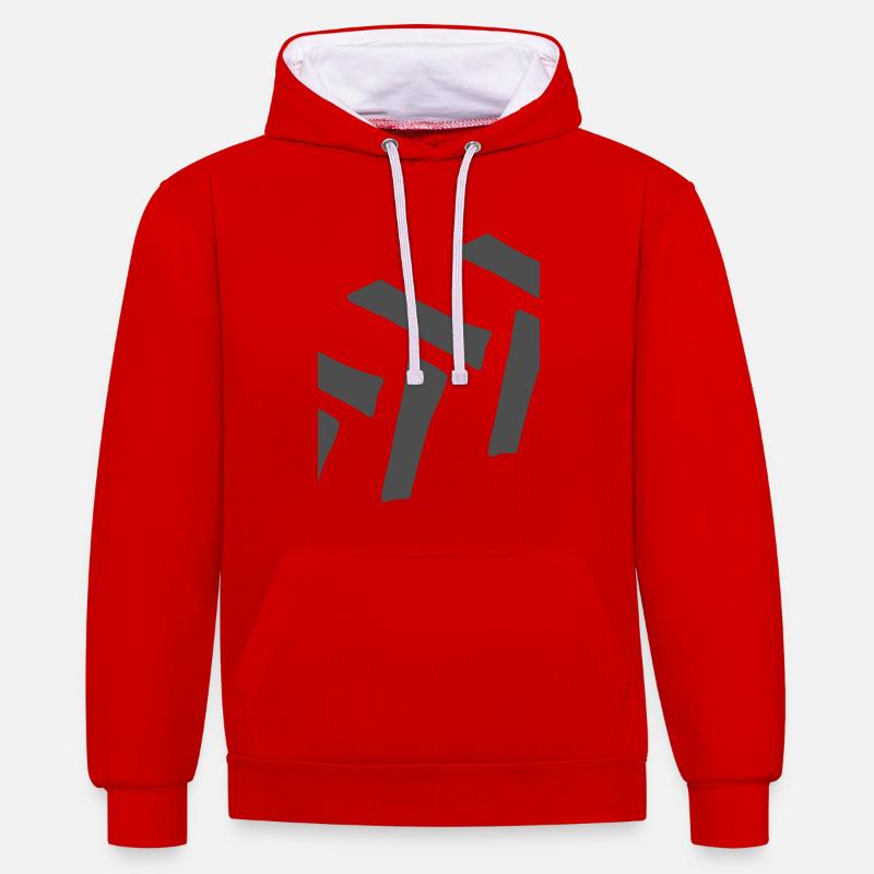 profil Executor - Sweat à capuche contrasté - rouge/blanc