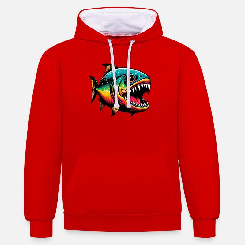Caribe - Sudadera con capucha contraste - rojo/blanco