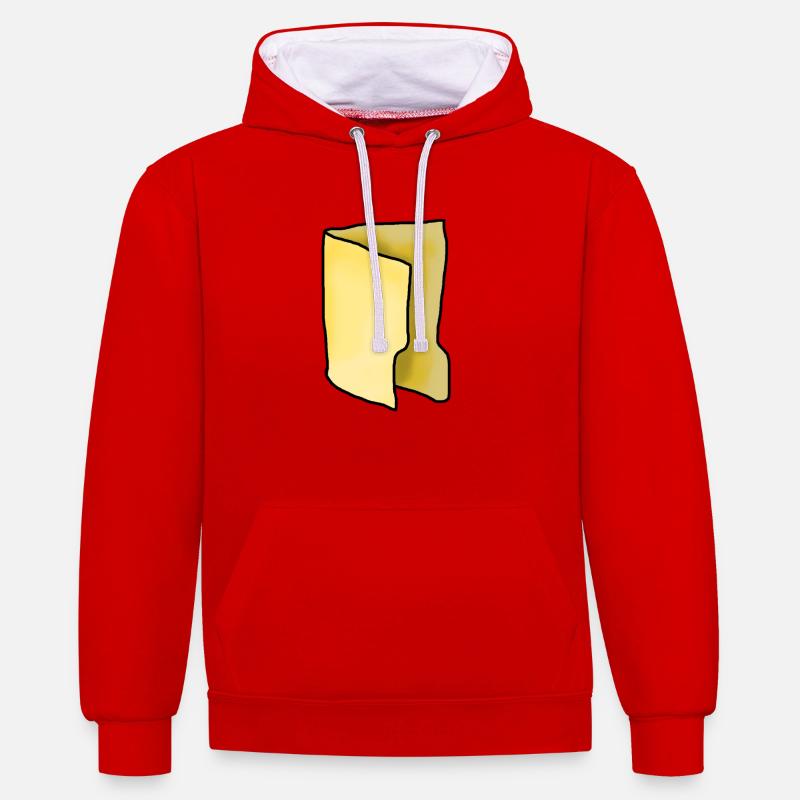 dossier - Sweat à capuche contrasté - rouge/blanc