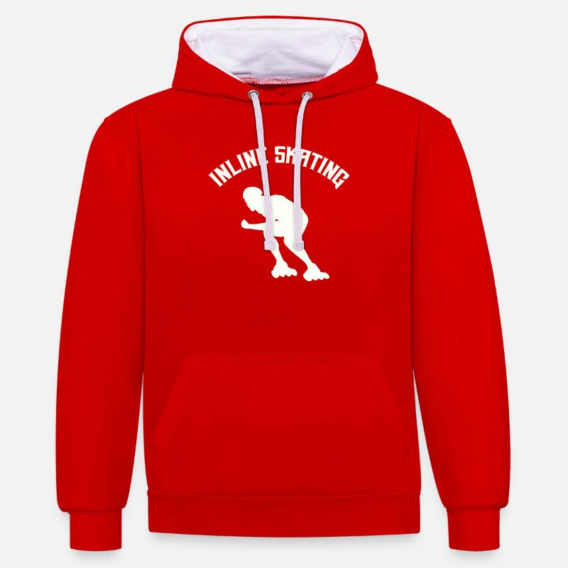 Roller - Sweat à capuche contrasté - rouge/blanc