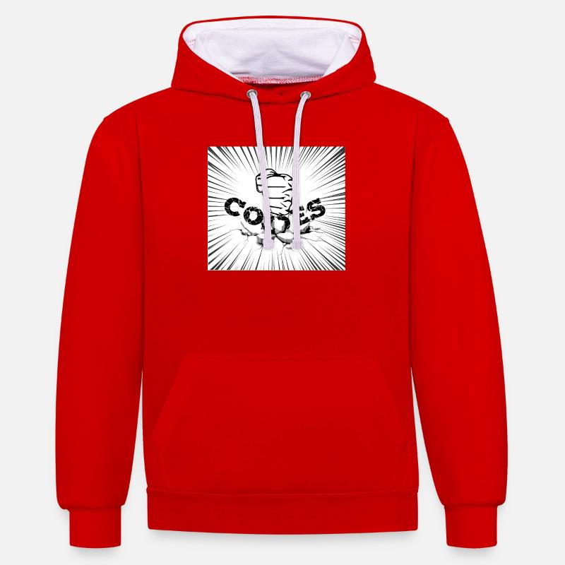 CASSER LES CODES - Sweat à capuche contrasté - rouge/blanc