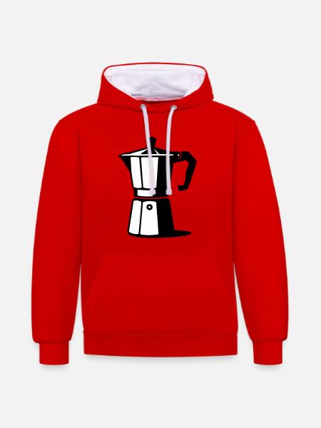 Espresso pot - Contrast hoodie - red/white