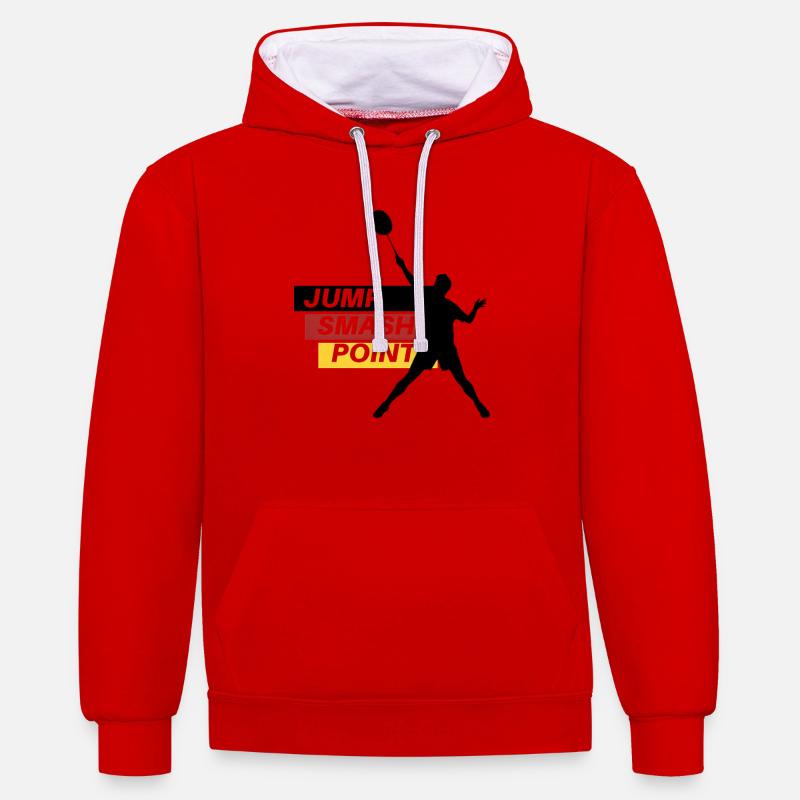 Point de smash de saut - Sweat à capuche contrasté - rouge/blanc