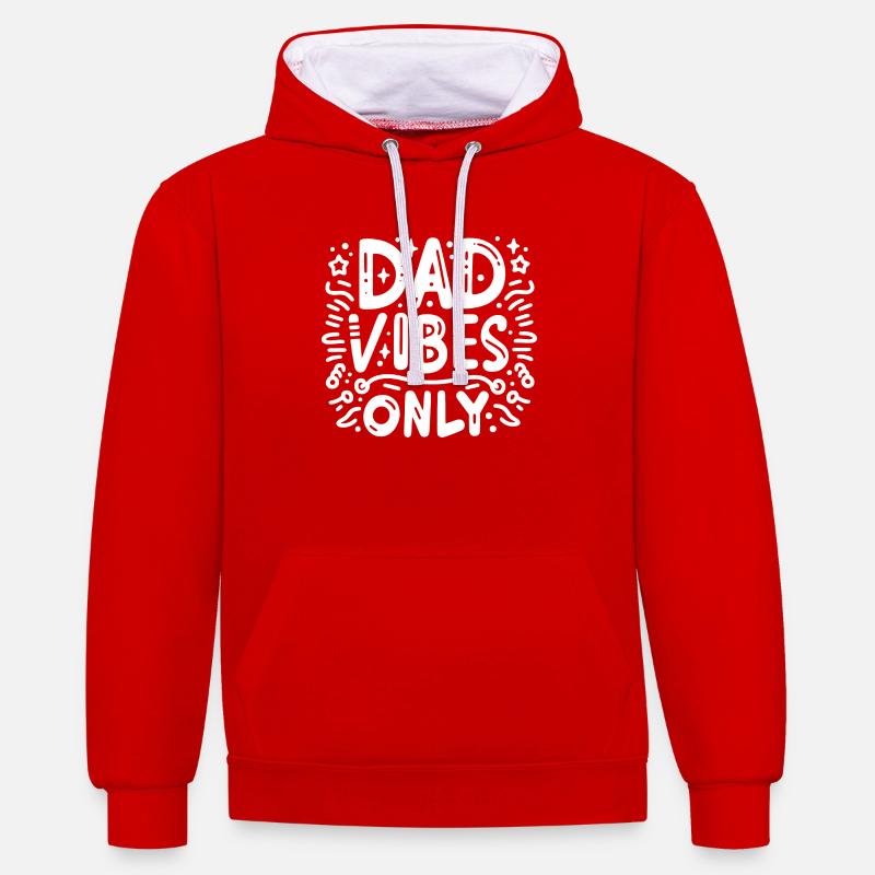 Dad Vibes uniquement - Sweat à capuche contrasté - rouge/blanc