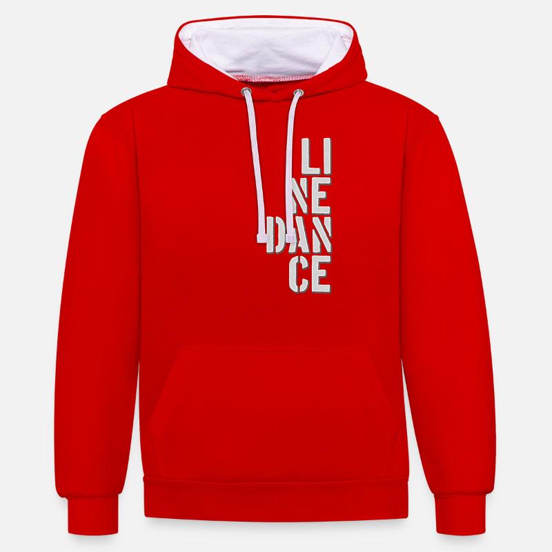 Line Dancing Line Dance - Kontrast-Hoodie - Rot/Weiß