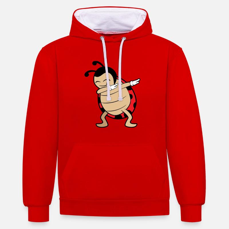 Dabbing Dab ladybug - Contrast hoodie - red/white