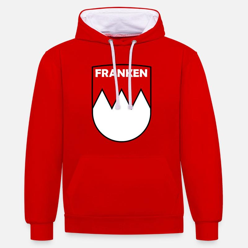 Franken Crest Logo - Sweat à capuche contrasté - rouge/blanc