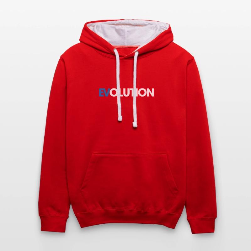 Elektrisch - E Auto - Evolution - Spruch Kontrast-Hoodie