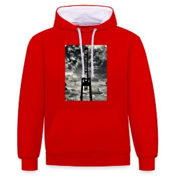 Port de Hambourg Grue - Sweat à capuche contrasté - rouge/blanc - Devant - Liana (172cm) & Jaron (178cm)