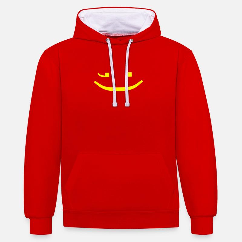 Sourire / sourire - Sweat à capuche contrasté - rouge/blanc