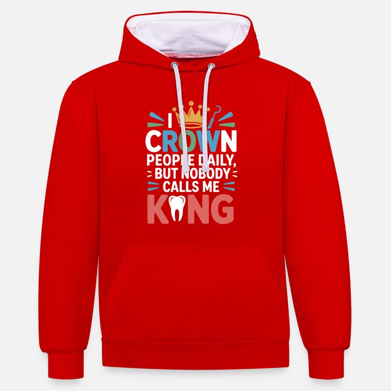 Conception de sculpture en cire dentaire - Sweat à capuche contrasté - rouge/blanc