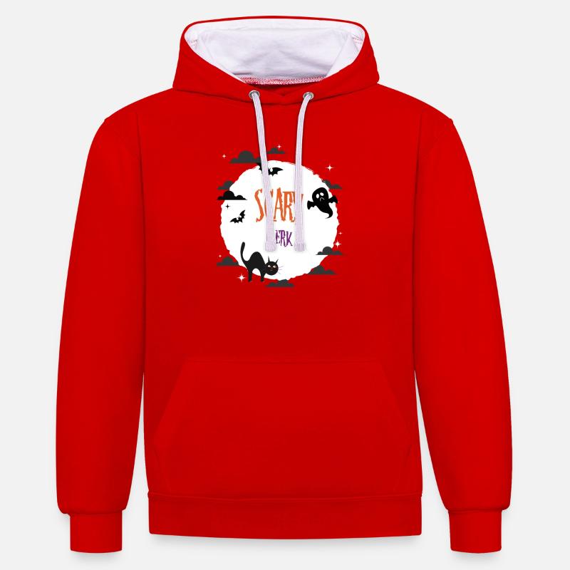 Commis effrayant - Sweat à capuche contrasté - rouge/blanc