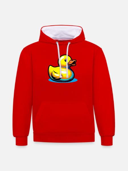 Duckling Duck Duck Duck - Contrast hoodie - red/white