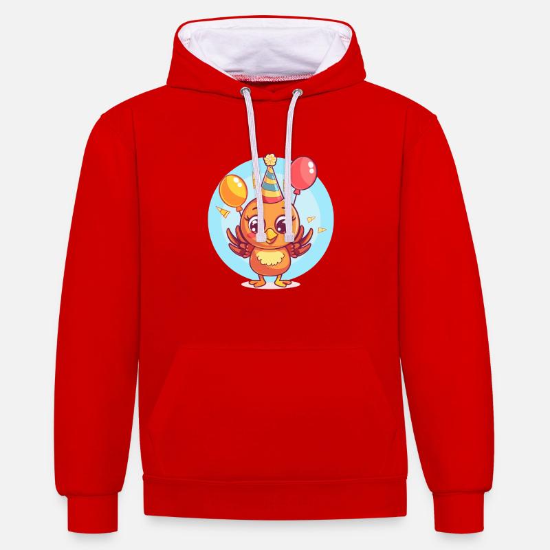 Truthan Anniversaire Bébé - Sweat à capuche contrasté - rouge/blanc
