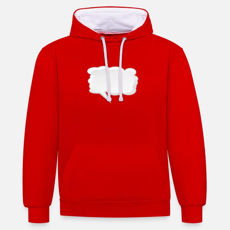 Bulle vide à remplir - Sweat à capuche contrasté - rouge/blanc