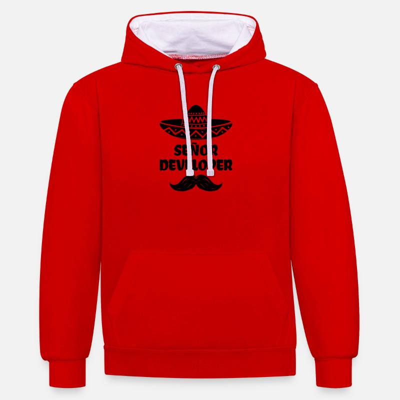 Developer Statement Scripting Dev Computergeek - Contrast hoodie - red/white