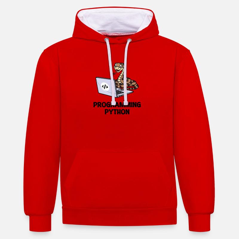 Developer Lustige Sprüche Programmierer Computer - Kontrast-Hoodie - Rot/Weiß