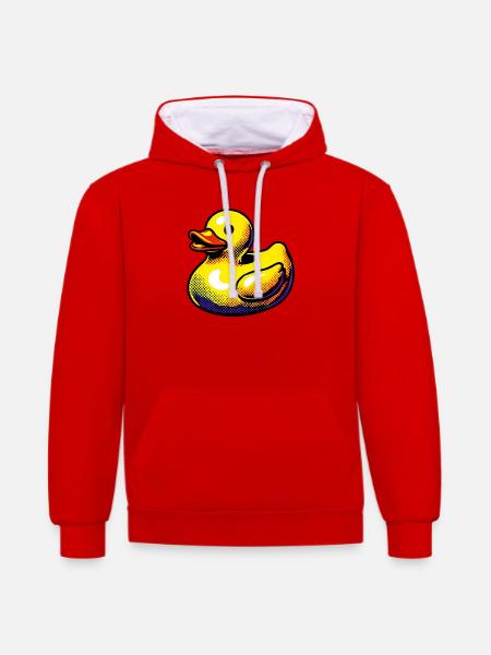 Duckling Duck Duck Duck - Contrast hoodie - red/white