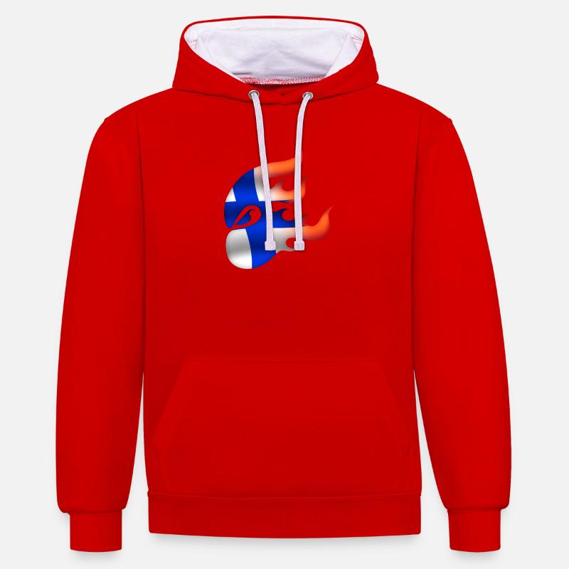 Drapeau de la Finlande - Finlande - Ninja - Sweat à capuche contrasté - rouge/blanc