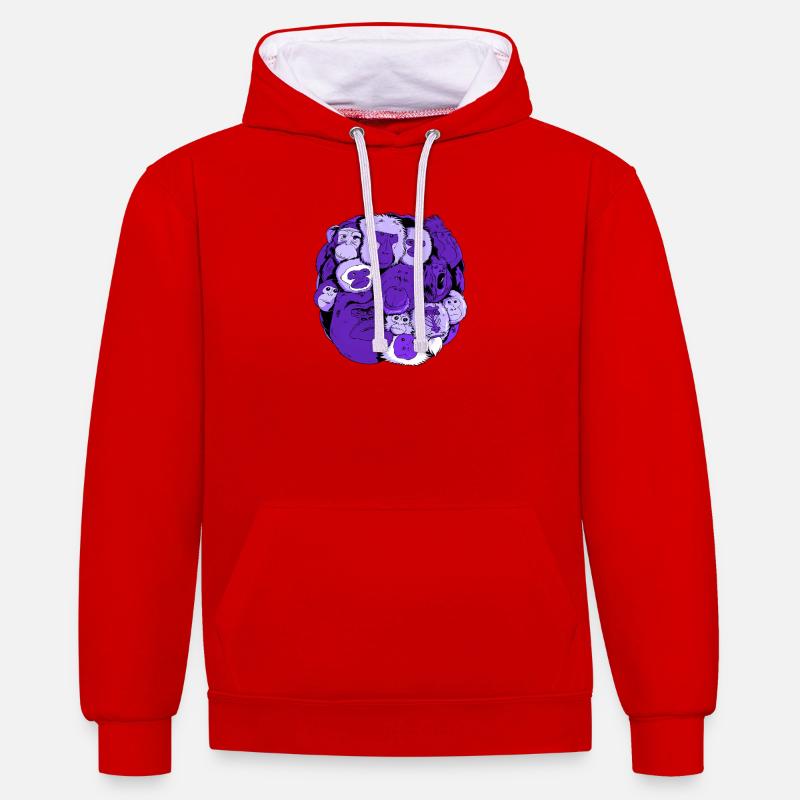 Monkey Ball - Contrast hoodie - red/white
