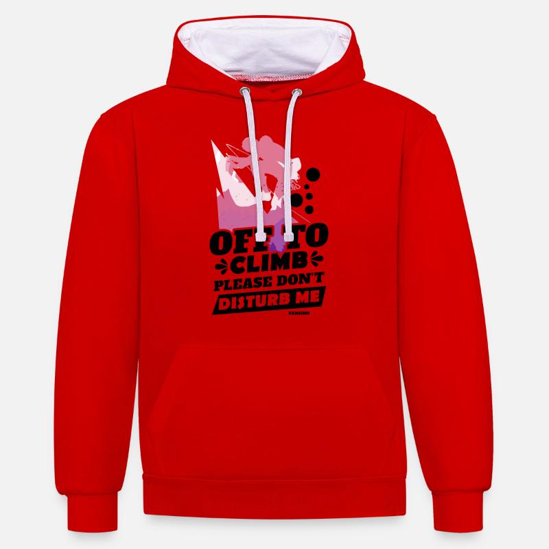 Grimper - Sweat à capuche contrasté - rouge/blanc