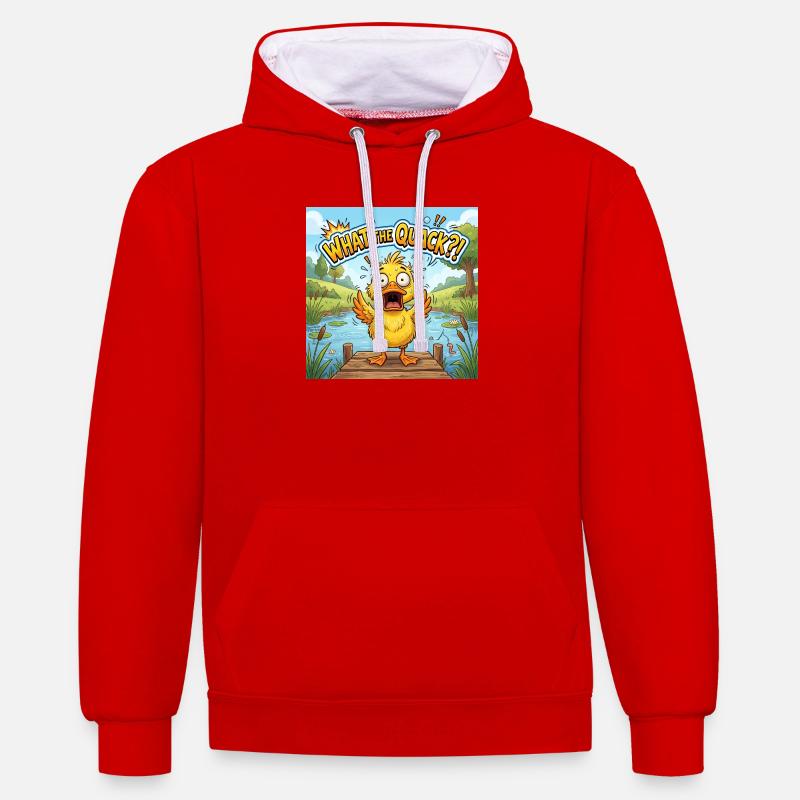 C’est quoi ce bordel !? - Sweat à capuche contrasté - rouge/blanc