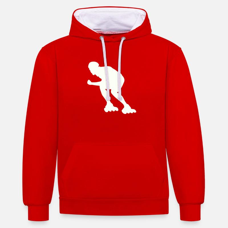 Roller - Sweat à capuche contrasté - rouge/blanc