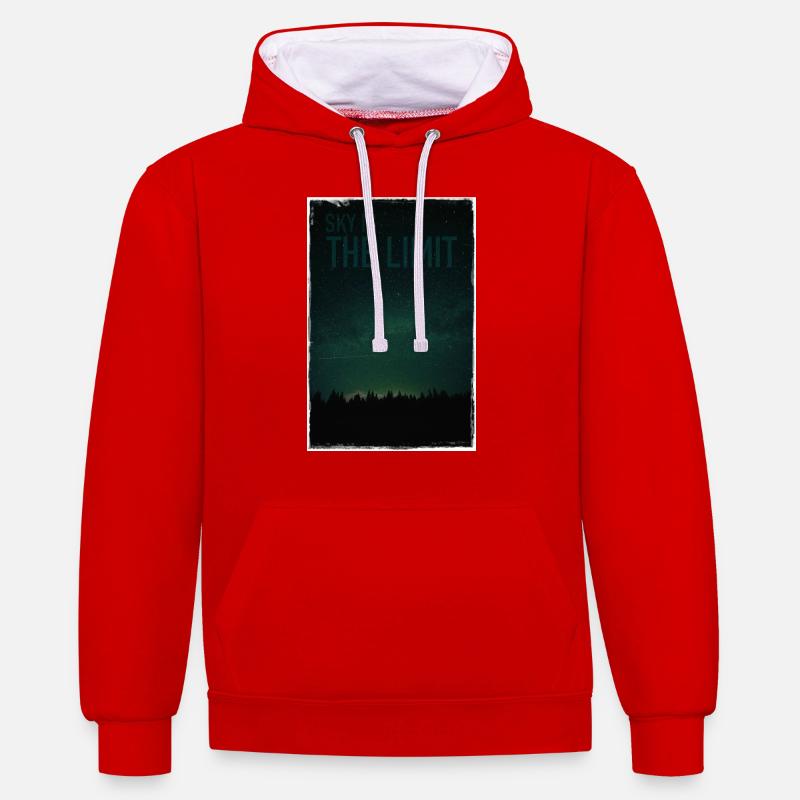 Sky est la limite - Sweat à capuche contrasté - rouge/blanc