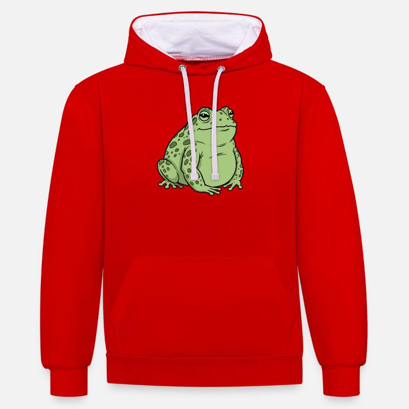 Fat toad - Contrast hoodie - red/white