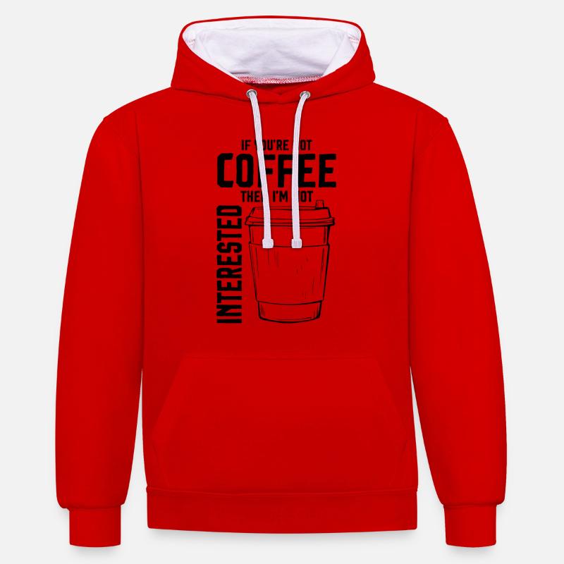 café café - Sweat à capuche contrasté - rouge/blanc