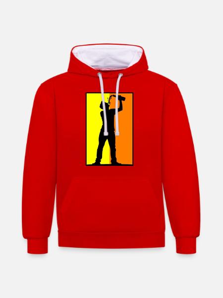 Drinker Beer - Contrast hoodie - red/white