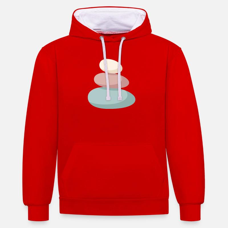 Pile de pierres pastel - Sweat à capuche contrasté - rouge/blanc