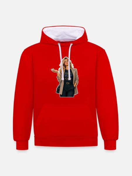 Stolzes Mitglied - Kontrast-Hoodie - Rot/Weiß